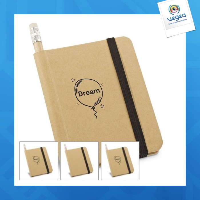 Ecological notepad made of recycled paper with hard cover eraser pencil notepad made of recycled paper