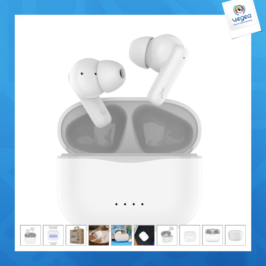écouteurs publicitaires sans fil bluetooth