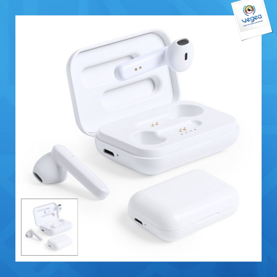 Écouteurs Bluetooth Sans Fil, Blanc, Type Intra, Compatibles AirPods (3e Gen), Neuf
