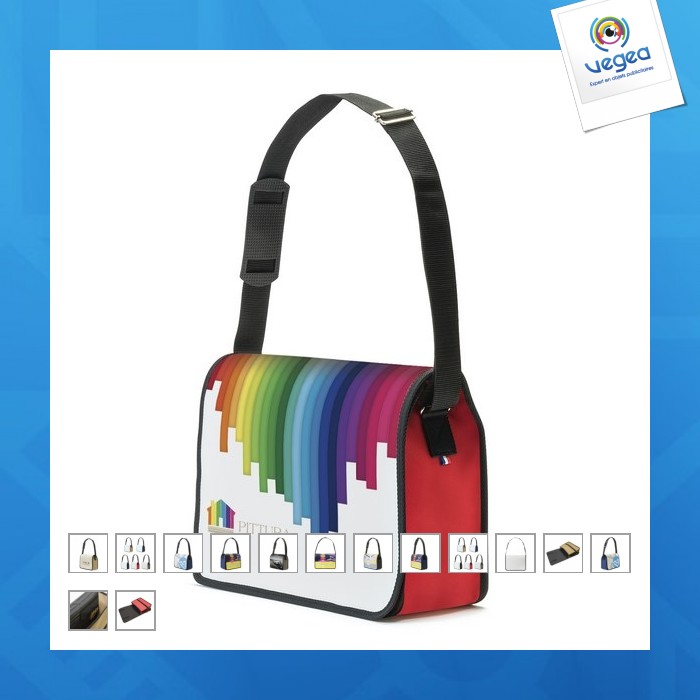 Four-colour messenger bag - french manufacture bag