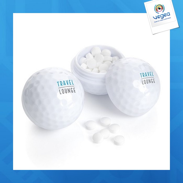 Golf ball with mint candy