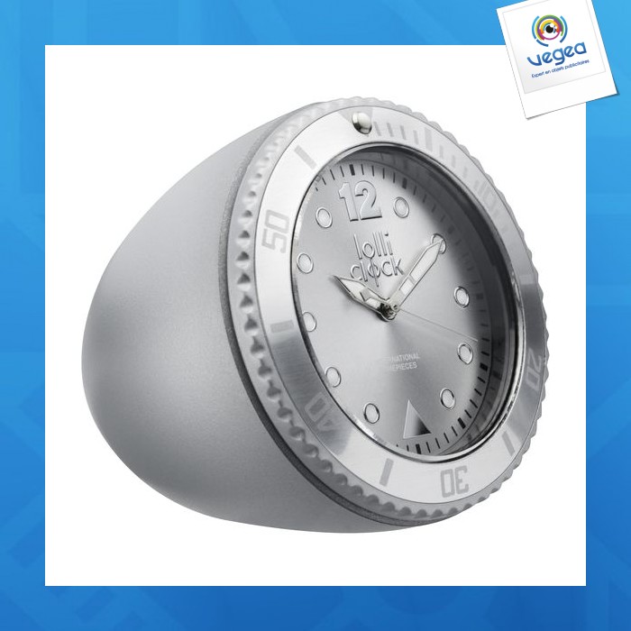 Horloge lolliclock-rock matt silver
