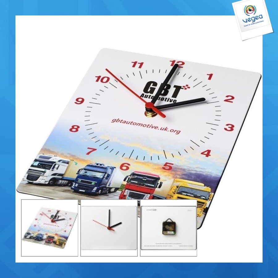Horloge murale personnalisable rectangulaire brite-clock®