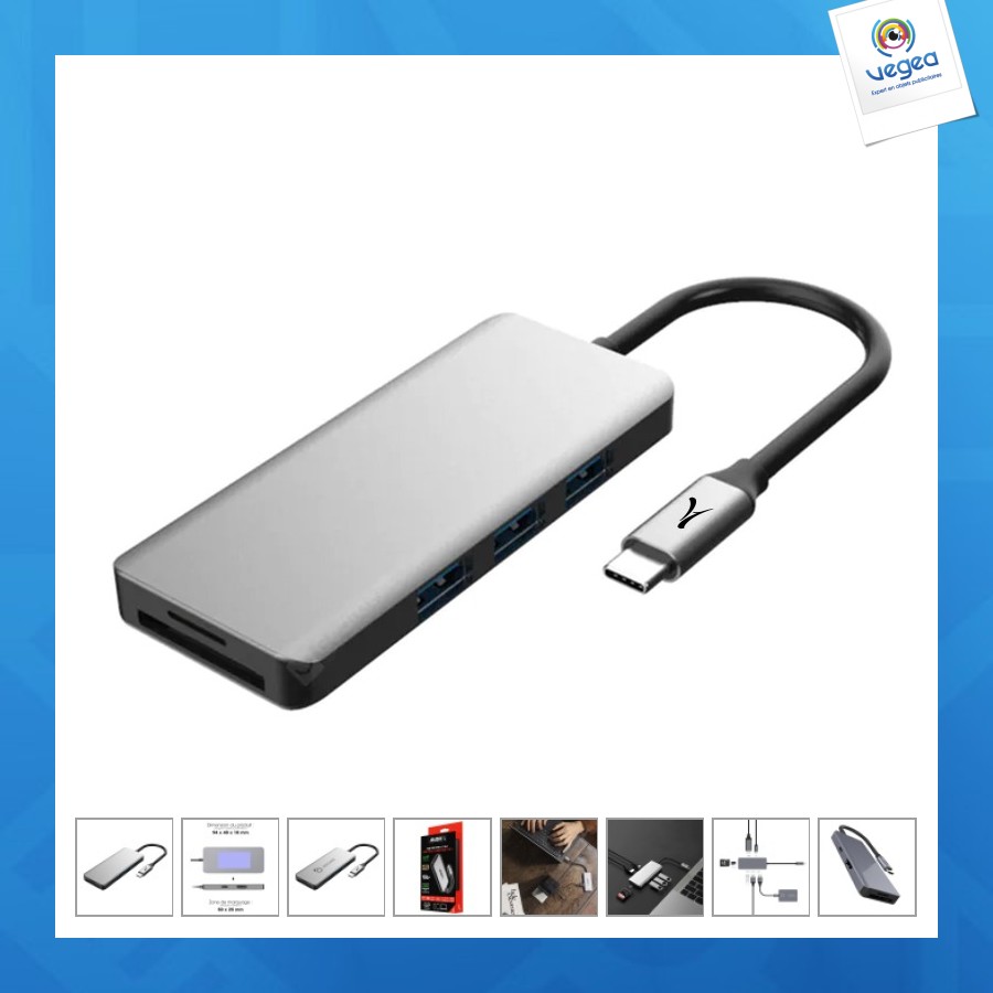Hub publicitaire 7 en 1 - usb type-c