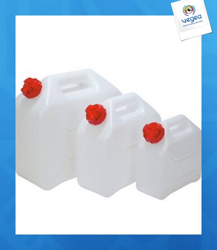 Jerrican et bidon, Objet publicitaire, Jerrican alimentaire  personnalisable 10 litres polyéthylène 32 x 14 x 32 cm