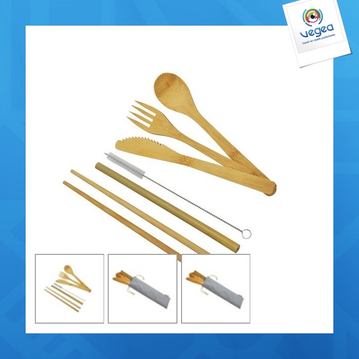 Large set of bamboo cutlery Set of cutlery