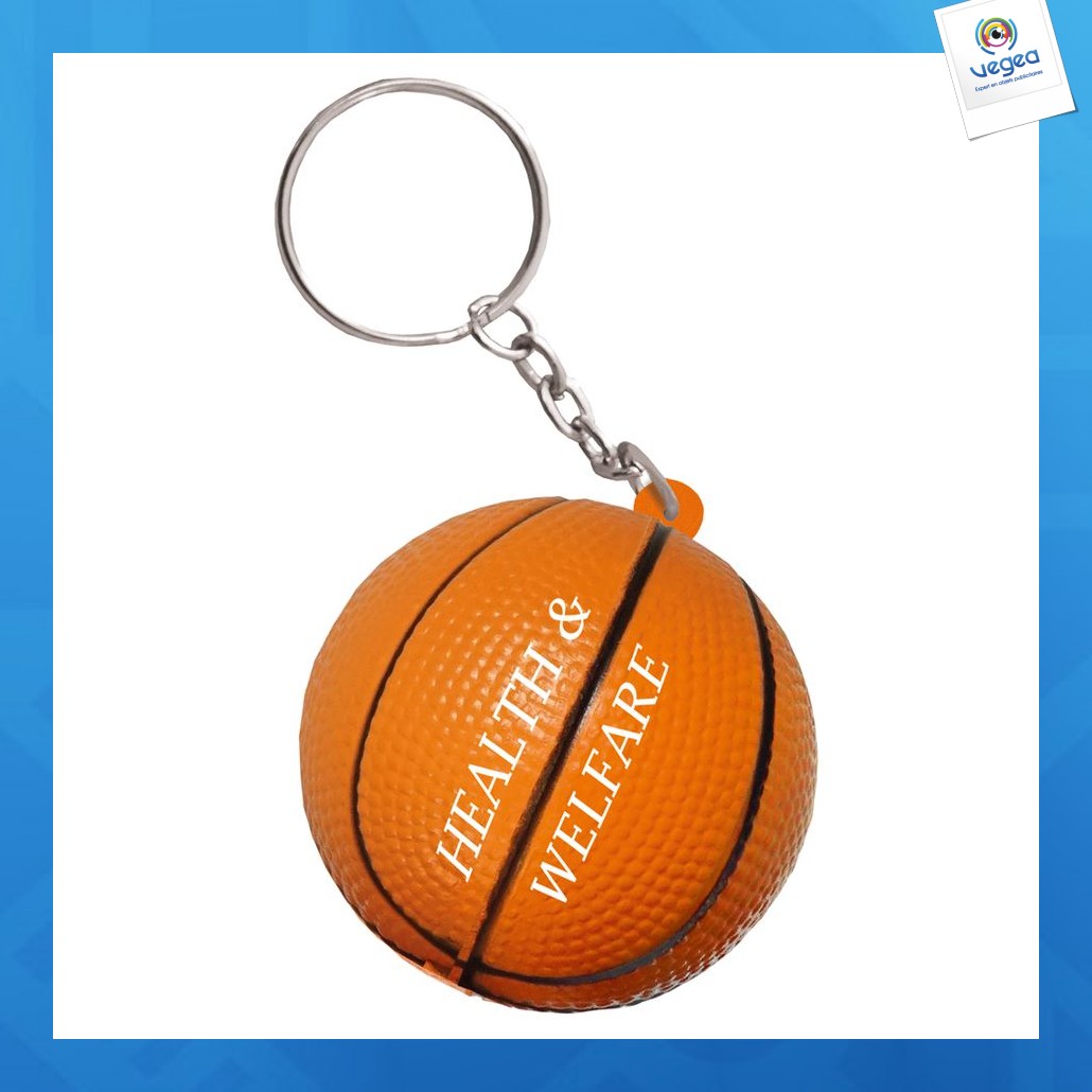 Llavero de baloncesto personalizable de la bola de estrés Llavero de baloncesto