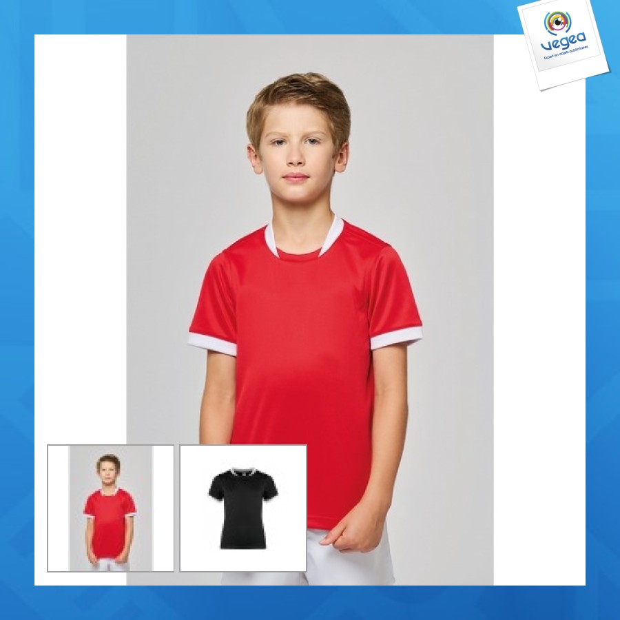 Maillot de rugby avec logo manches courtes enfant Maillot de rugby avec logo manches courtes enfant