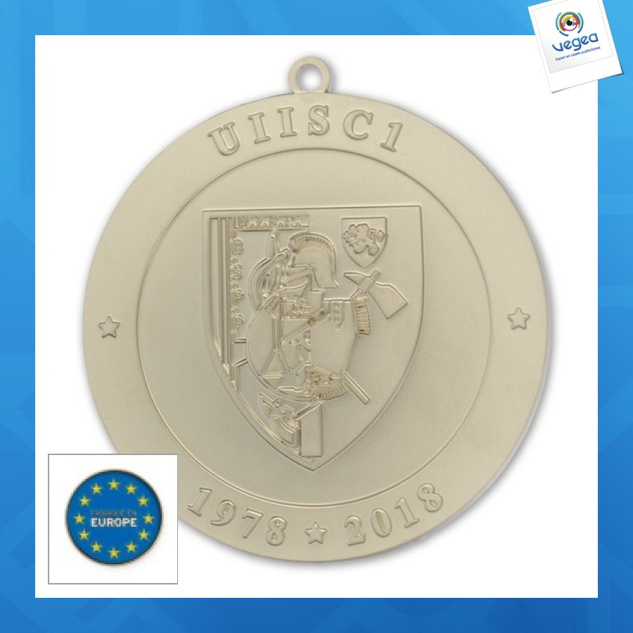 Médaille logotée et presse-papiers- made in europe médaille
