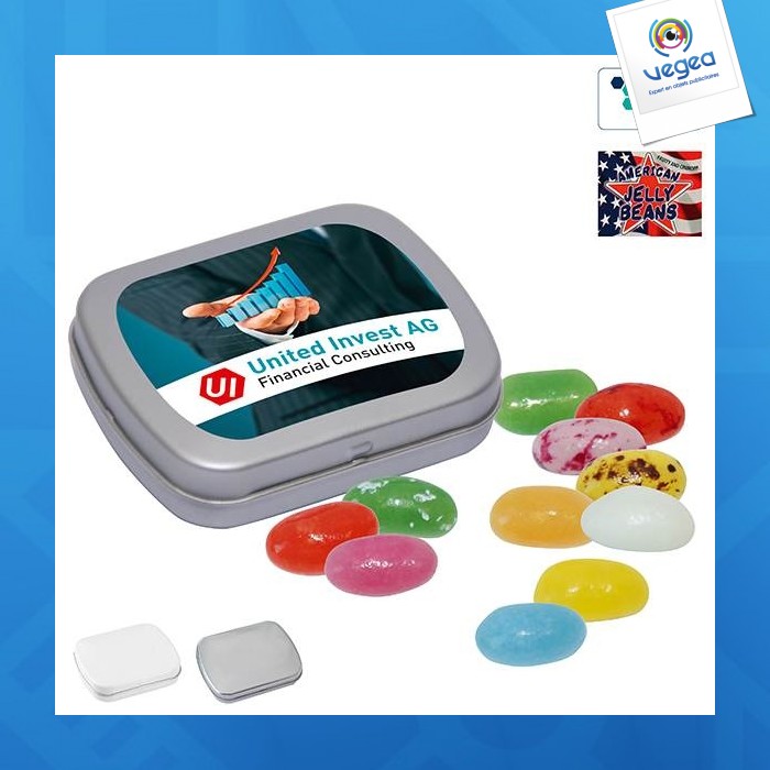 Mini boîte à pastilles avec american jelly beans Bonbon Jelly Beans