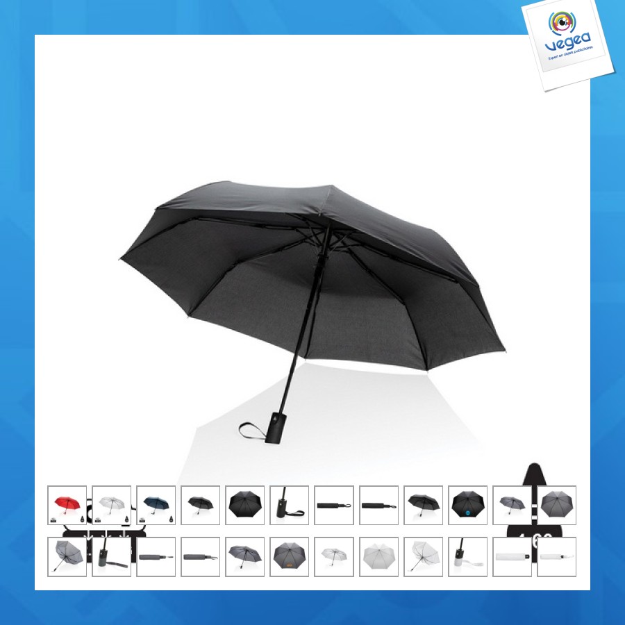 Mini paraguas automático de 21 en rpet 190t impact aware personalizable, Paraguas para tormentas, Paraguas
