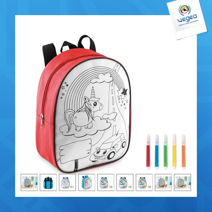 Mochila para colorear en el 600d. personalizable | Mochilas de niños |  Mochilas | Objeto publicitario