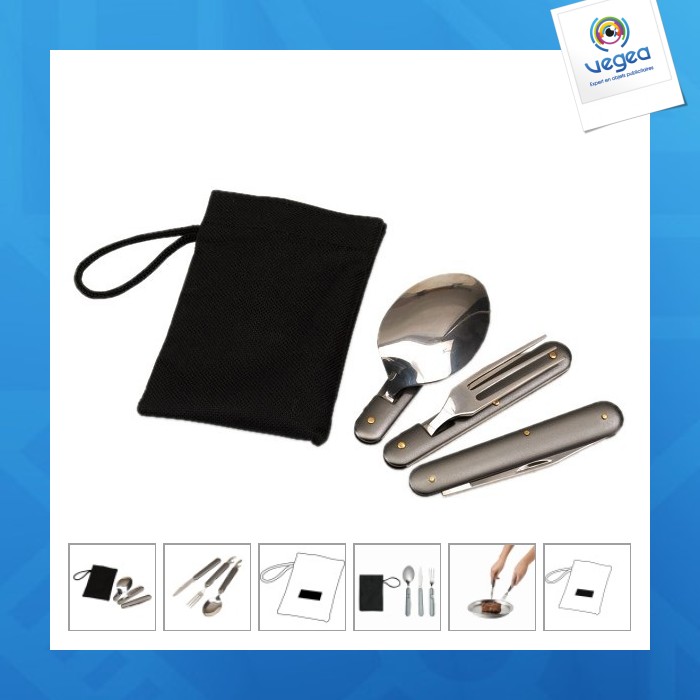 Camping-Besteck-Set Faltbar – Löffel, Gabel, Stäbchen In Etui, Ideal Für Unterwegs