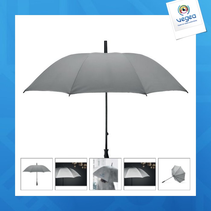 Paraguas reflectante personalizable | Paraguas metálicos reflectantes | Paraguas | Objeto publicitario