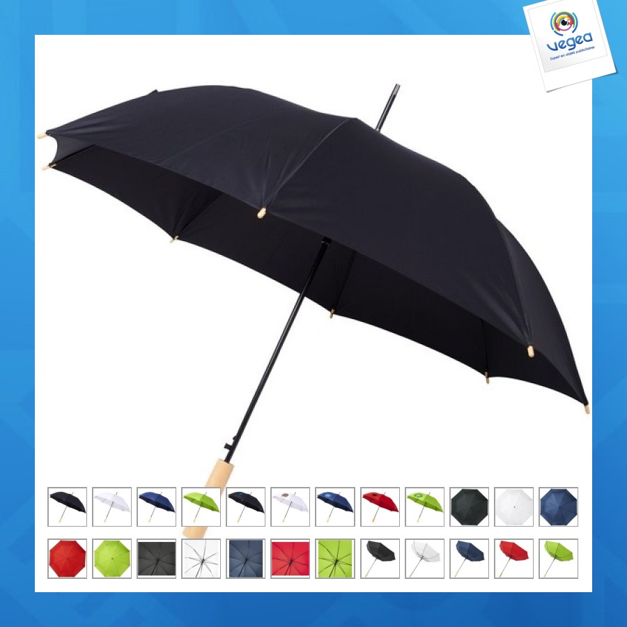 Parapluie avec logo 23 en rpet à ouverture automatique alina