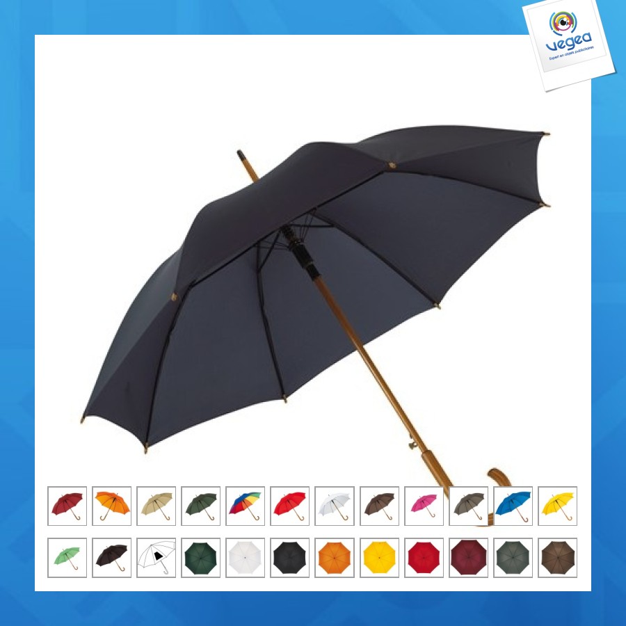 Parapluie publicitaire bois automatique à poignée col de cygne parapluie standard