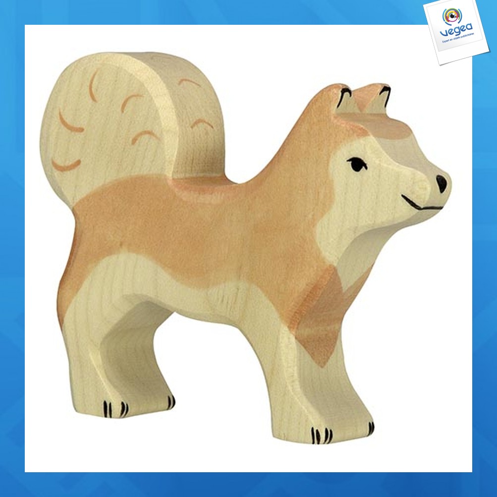 Perro husky de madera Animal de madera