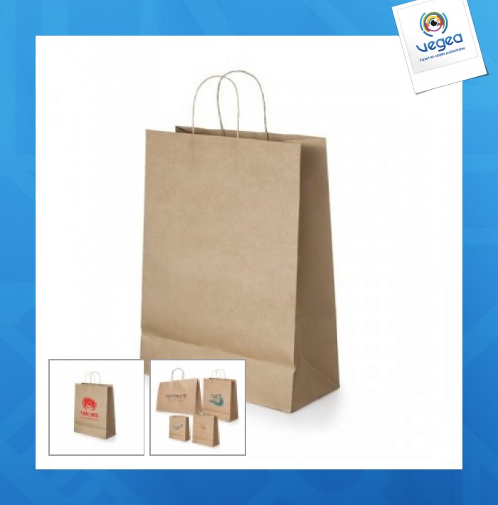 Petit sac en papier publicitaire kraft brun sac en papier