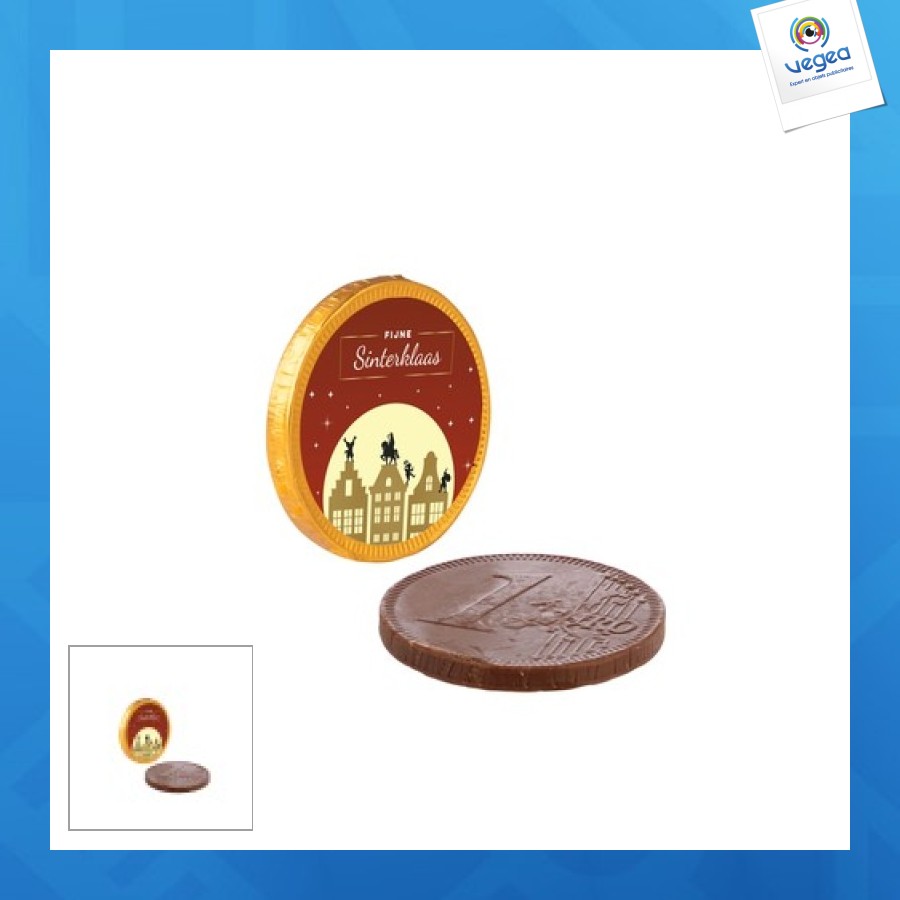Petite pièce en chocolat publicitaire Petite pièce en chocolat publicitaire
