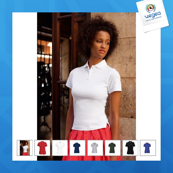 Polo femme personnalisé 180 polycoton lavable à 60° Polo femme personnalisé 180 polycoton lavable à 60°