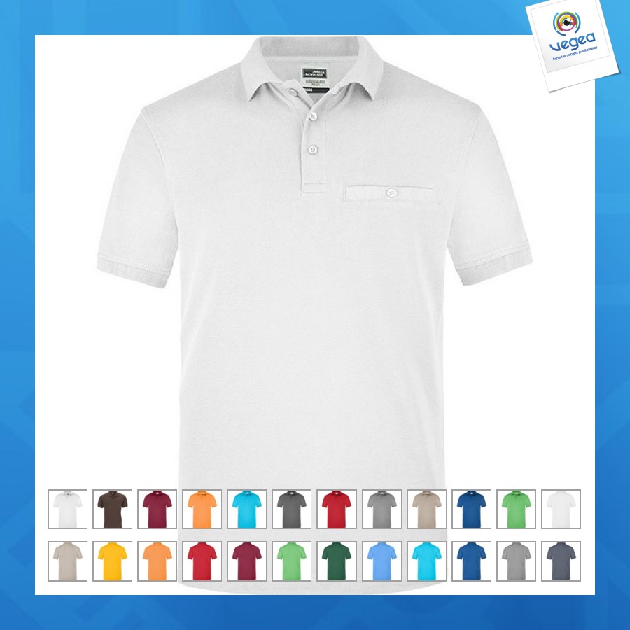 Polo personnalisable workwear manches courtes | Polos professionnels de  travail | Polos | Objet publicitaire