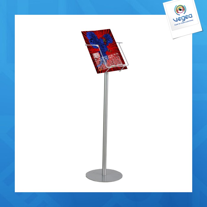 Porte-revues au sol, présentoir à brochures avec roulettes, facile d'accès, porte-journaux en fer à 5 poches pour bureau, magasin de détail (couleur : noir, taille