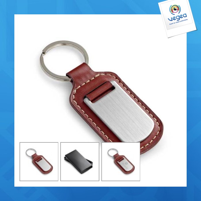 Porte-clés en métal porte-clés cuir