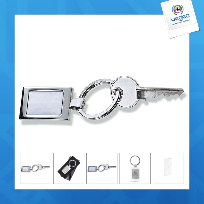 Porte-clés personnalisable rectangulaire métal