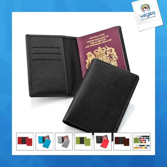 LOLUNA® Etui protège passeport français et autres pays en cuir robuste compact existe en plusieur couleur Bleu ciel 