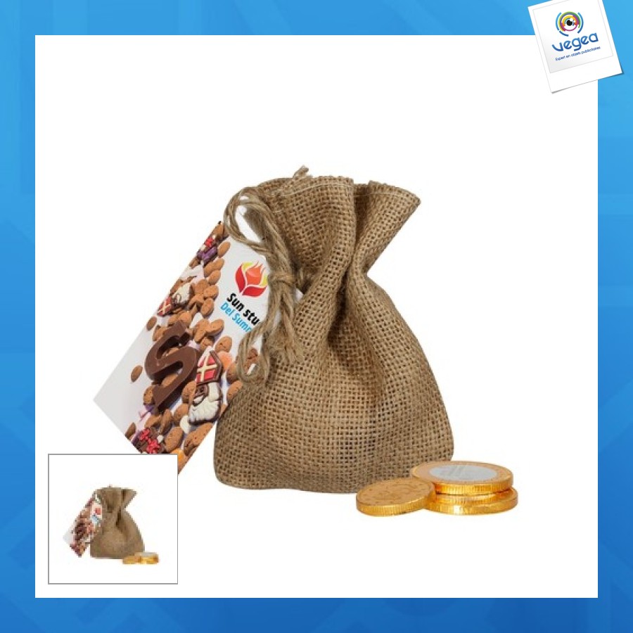 Sac de pièces de monnaie en chocolat Sac de pièces de monnaie en chocolat