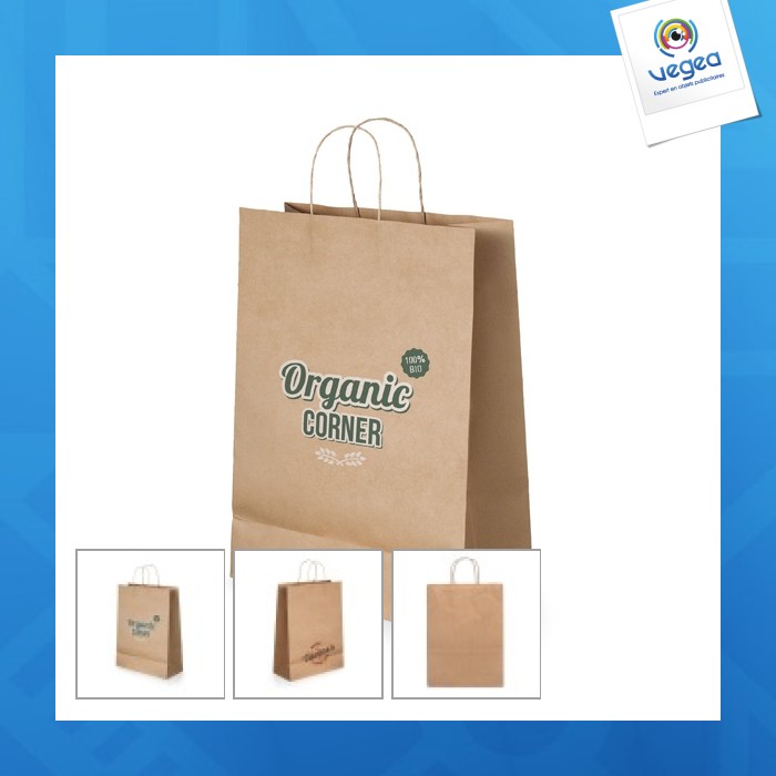 Sac en papier kraft personnalisé 180 x 240 x 80 mm