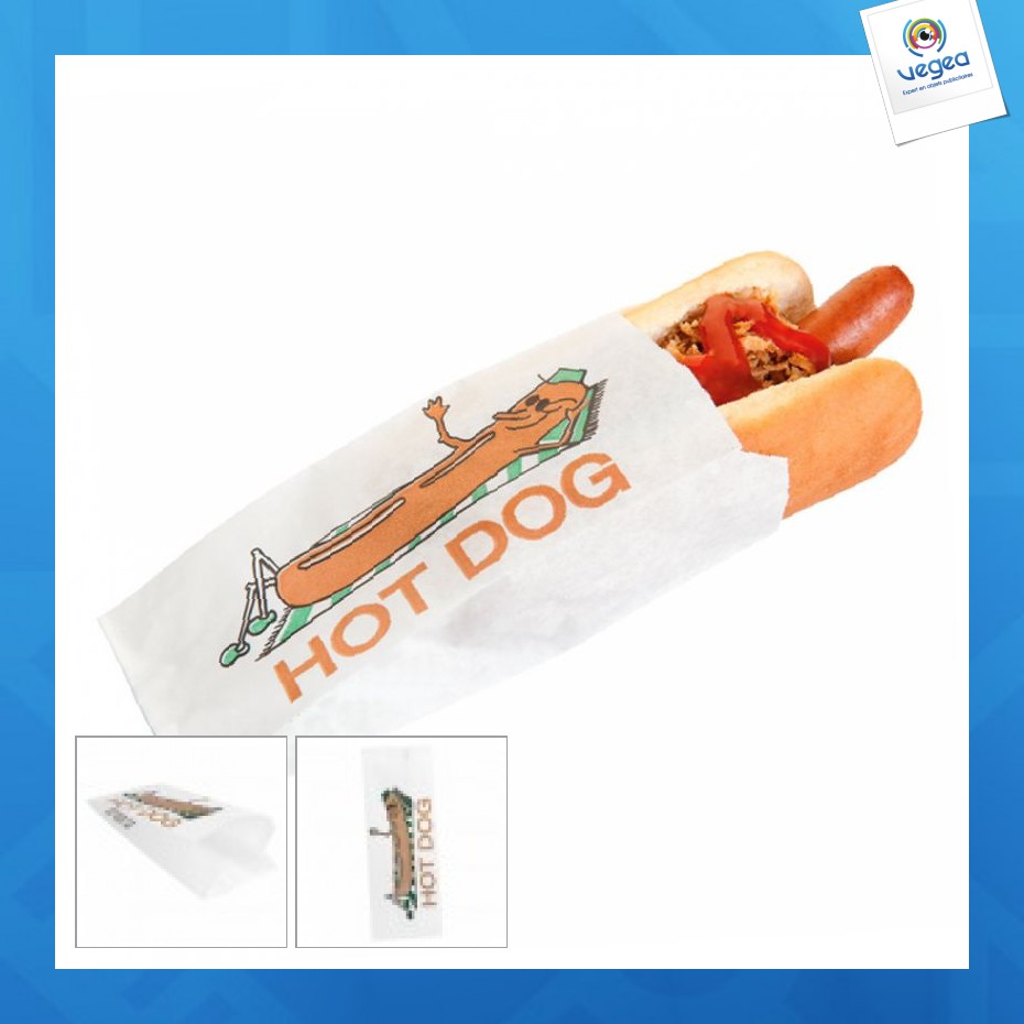 Sachet hot dog personnalisable 7x18cm (le mille)