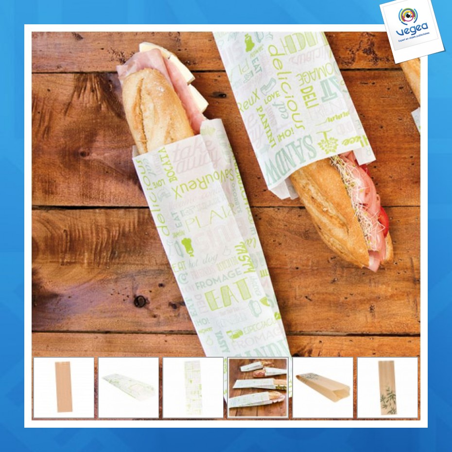 Sachet sandwich 9x30cm (le mille) sachet sandwich en papier