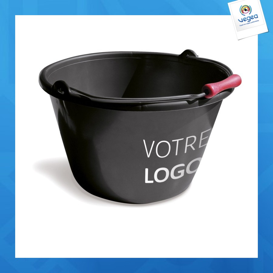 Projectile Noir Rond Seau rond personnalisable 15l noir | Objets publicitaires | 00187V0174937