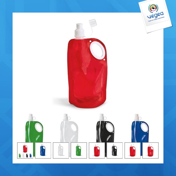 Senderismo. botella de agua plegable personalizable, Botellas flexibles y  plegables, Calabazas