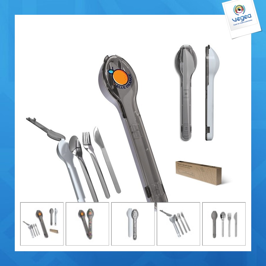 Set de 3 couverts en inox dans boitier rigide personnalisable | Objets ...