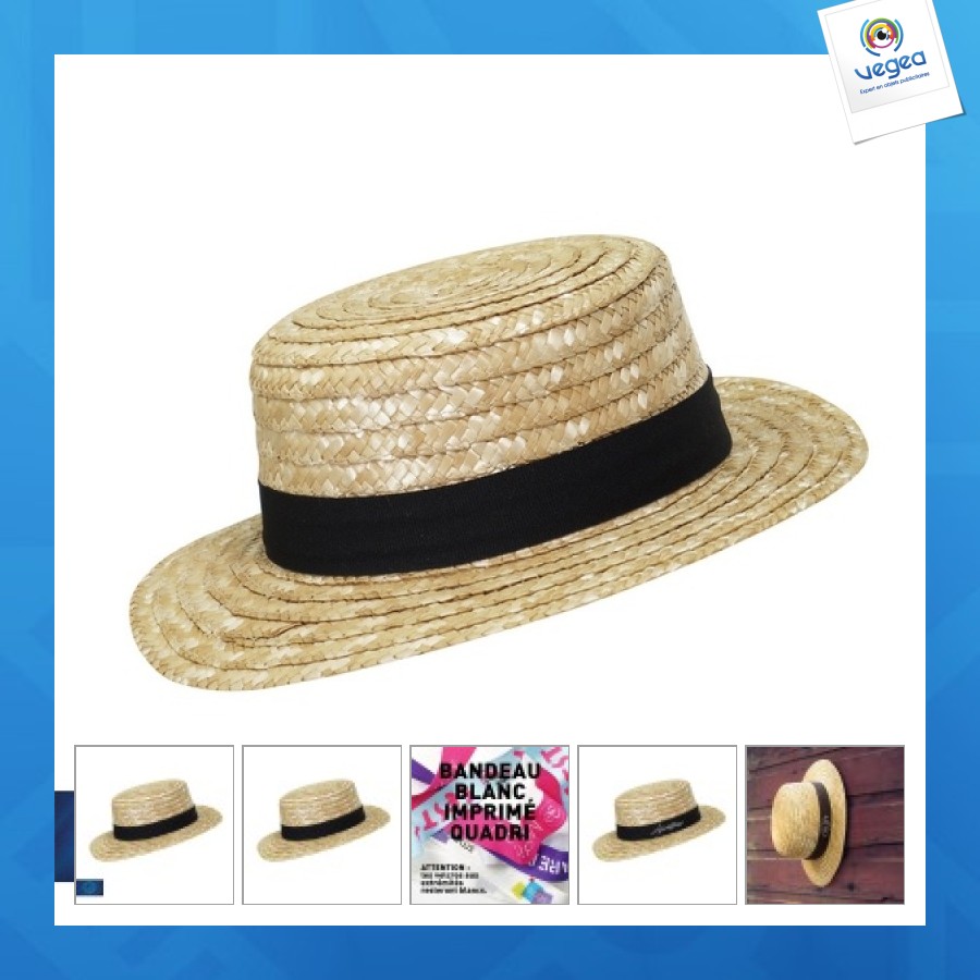 Straw boater's hat straw hat