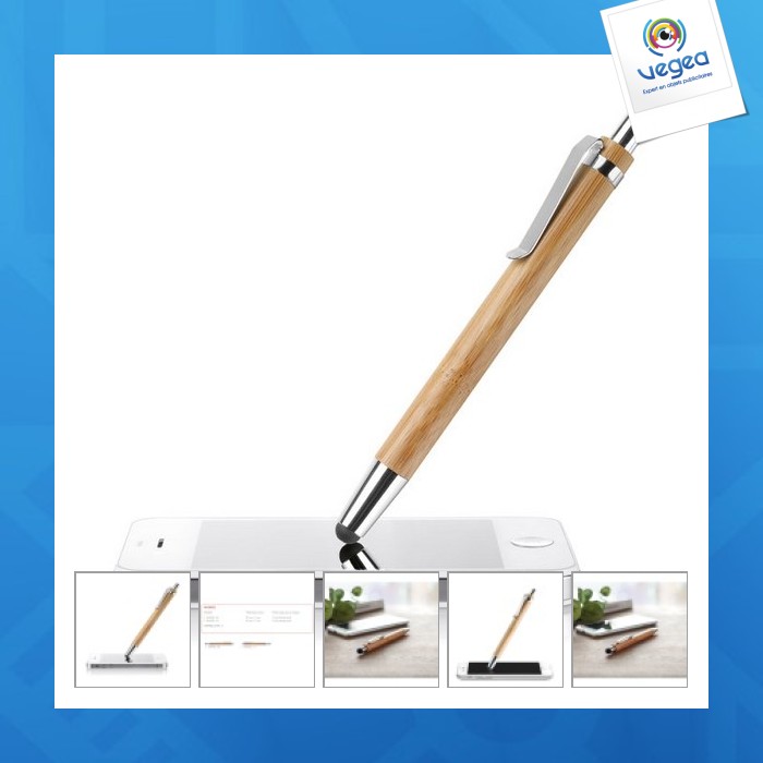  stylo à bille publicitaire bambou avec stylet tactile Stylo en bois ou bambou