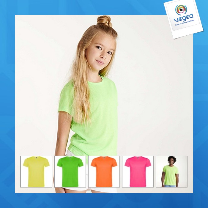 T-shirt manches courtes en couleurs fluo akita (tailles enfants) T-shirt manches courtes en couleurs fluo akita (tailles enfants)