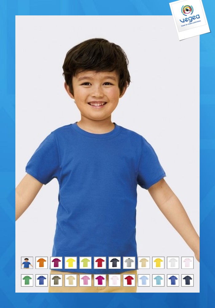 T-shirt round neck child color 150 g sol's - regent kids - 11970c