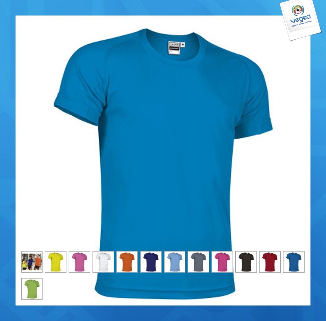 Tee Shirt sport respirant personnalisé avec vos photos, logos et textes.