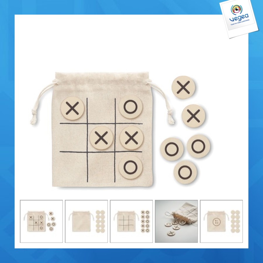 Topos - jeu de morpion avec logo en bois Topos - jeu de morpion avec logo en bois