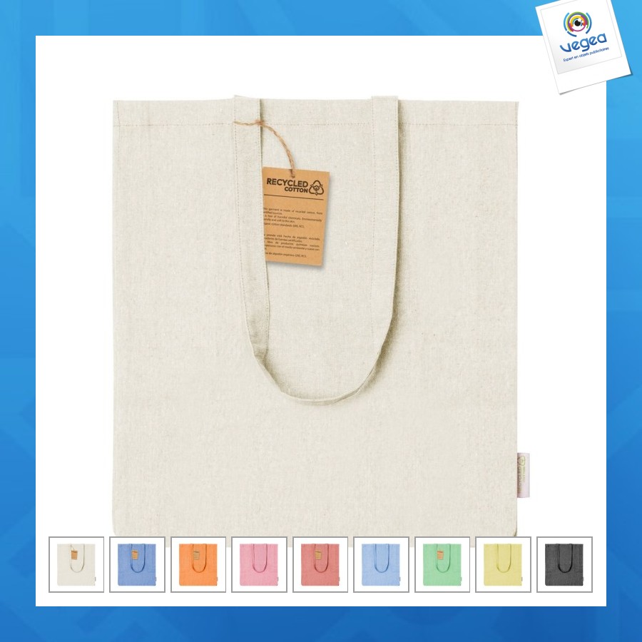Tote bag personnalisé en coton recyclé 140g/m²