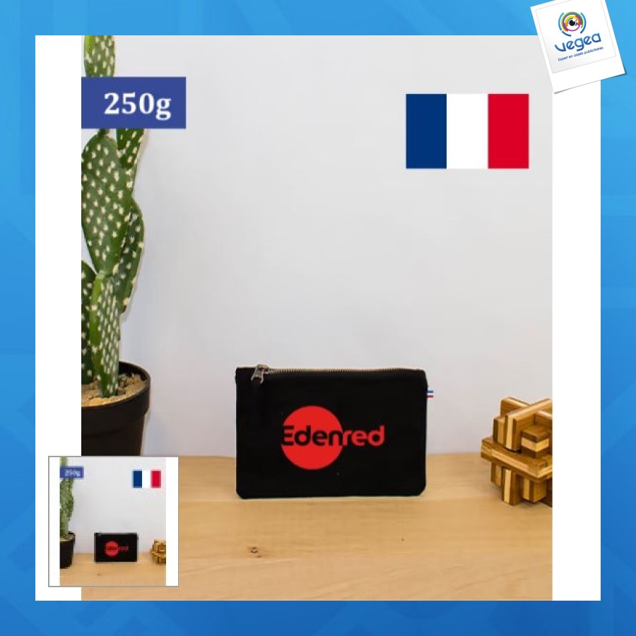 Trousse française 20x13 cm en coton 280g | Cadeau d’entreprise ...