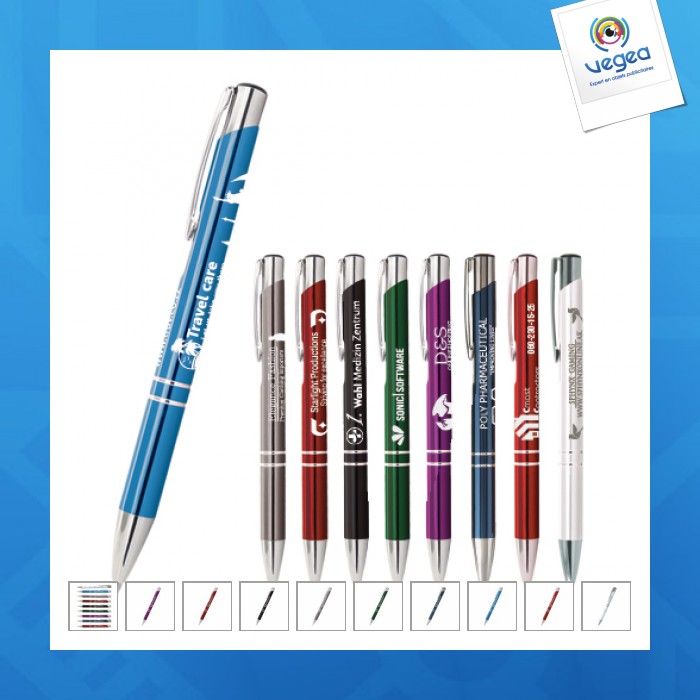 Un bolígrafo personalizable de metal brillante bolígrafo